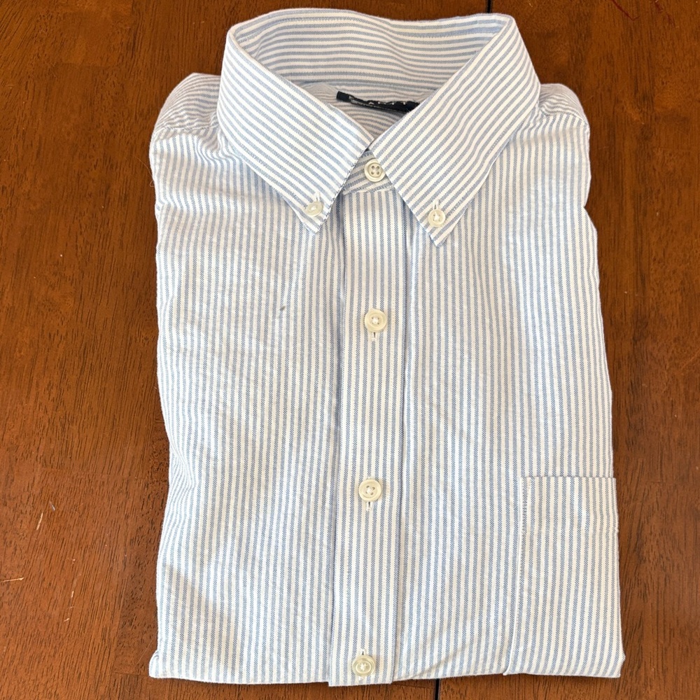 Stantt Blue White Striped Oxford Shirt